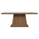 Ver imagem 4 de Mesa de Jantar Retangular Tampo com Moldura e Vidro Sobreposto Rustic/Branco 5364 Madesa