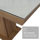 Ver imagem 5 de Mesa de Jantar Retangular Tampo com Moldura e Vidro Sobreposto Rustic/Branco 5364 Madesa