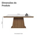 Ver imagem 2 de Mesa de Jantar Retangular Tampo com Moldura e Vidro Sobreposto Rustic/Branco 5364 Madesa