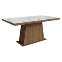 Ver imagem 1 de Mesa de Jantar Retangular Tampo com Moldura e Vidro Sobreposto Rustic/Branco 5364 Madesa