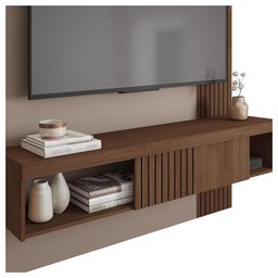 Painel para Tv até 55 Polegadas Marrom Moon Caemmun - 6