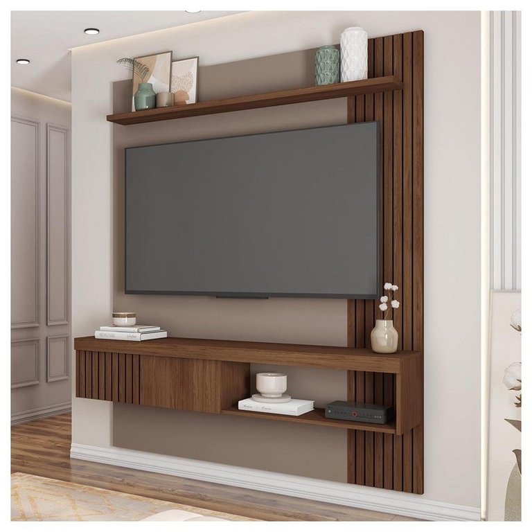 Painel para Tv até 55 Polegadas Marrom Moon Caemmun