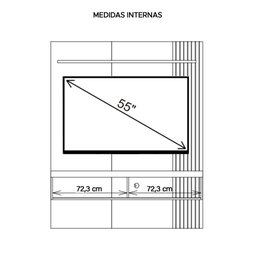 Painel para Tv até 55 Polegadas Marrom Moon Caemmun - 8