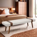 Ver imagem 1 de Puff Recamier Retangular para Sala Quarto Belt 160cm Bouclê - Sofa Store:bouclê Bege Marfim