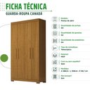 Ver imagem 7 de Guarda Roupa Solteiro Canadá 4 Portas 100% MDF Linhamobília ACP Móveis Cinamomo