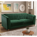 Ver imagem 4 de Sofá Living Camel 3 Lugares Via Encanto Veludo Verde Musgo