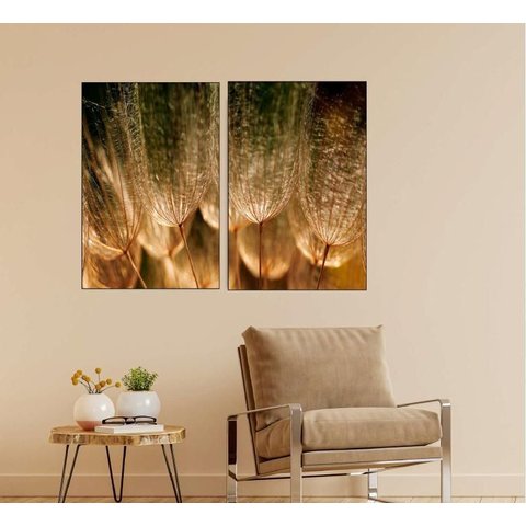 Kit 2 Quadro Decorativo Natureza 50x70cm sem Vidro Cor:sorrell Brown