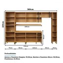 Ver imagem 4 de Armário de Cozinha com Balcão e Tampo 16 Portas 3 Gavetas Nice 100% Mdf Amêndoa/chumbo - Pnr Móveis