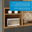 Ver imagem 7 de Armário de Cozinha com Balcão e Tampo 16 Portas 3 Gavetas Nice 100% Mdf Amêndoa/chumbo - Pnr Móveis