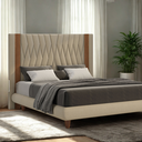 Ver imagem 2 de Cabeceira Casal Belle 140cm Linho Bege - Elegante e Conforto Harmônica Moveis