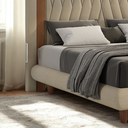 Ver imagem 4 de Cabeceira Casal Belle 140cm Linho Bege - Elegante e Conforto Harmônica Moveis