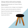Kit 2 Banqueta Puff JB Redondo Luxo Sala Pés Madeira Maciça - 5