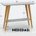 Ver imagem 2 de Aparador de Sala Retrô com Pés em Madeira Decorativo Branco