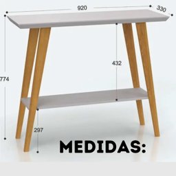 Aparador de Sala Retrô com Pés em Madeira Decorativo Branco - 2