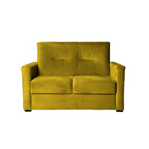 Sofá 2 Lugares Pequeno Alice e Porta Controle Herreiro Cores Cor:amarelo