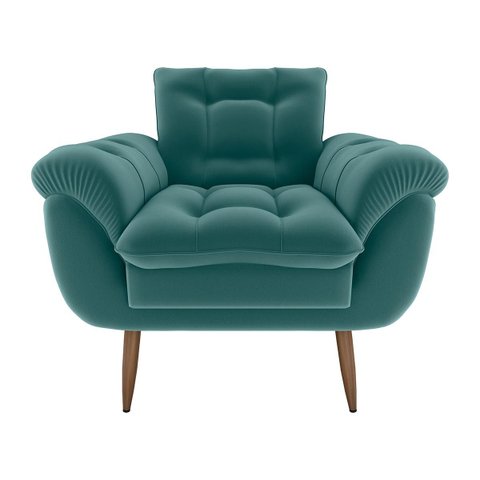 Poltrona Decorativa Xangai 1 Lugar Veludo Deluxe Sofistic Verde - Matrix
