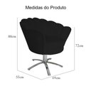 Ver imagem 4 de Poltrona Para Sala de Estar Com Base Giratória de Metal Pétala Suede Preto - LM DECOR