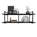 Ver imagem 2 de Prateleira Industrial Moveis Escritorio Quarto Estante Infantil Plantas Preto Ferro e Madeira