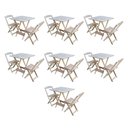 Ver imagem 1 de Kit 7 Jogos De Mesa Dobravel Com 2 Cadeiras De Madeira 70X70 Para Restaurante E Bar - Sem Pintura