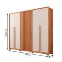 Ver imagem 4 de Guarda-roupa Casal New Comodus 6 Portas 4 Gavetas Ripado Freijo/off White - Caemmun