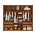 Ver imagem 3 de Guarda-roupa Casal New Comodus 6 Portas 4 Gavetas Ripado Freijo/off White - Caemmun