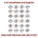 Ver imagem 3 de Pote Tempero Kit 8 Potes+24 Etiquetas Adesivas Porta Condimento T130
