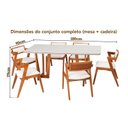 Ver imagem 3 de Conjunto Mesa Grécia com 6 Cadeiras Madeira Maciça, e Estofada Ímola Espresso Móveis Off White/Champ