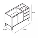 Ver imagem 3 de Balcão para Pia de Cozinha 2 Portas 3 Gavetas 120cm Verace