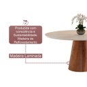 Ver imagem 4 de Mesa de Jantar Calêndula - Base Cone Madeira Laminada - Tampo Redondo Chanfrado 100% Mdf e Vidro Col