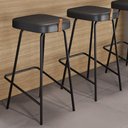 Ver imagem 2 de Kit 02 Banquetas Altas Cozinha e Área Gourmet Vik Estofada Couríssimo Preto - Desk Design