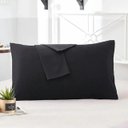 Ver imagem 2 de Fronha Avulsa Lisa Envelope Malha Travesseiro 70x50 Sortidas:Preto