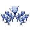 KIT JARRA 1 L + 12 TAÇAS DIAMANTE AZUL VIDRO CLASS HOME - 1