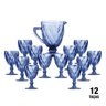 KIT JARRA 1 L + 12 TAÇAS DIAMANTE AZUL VIDRO CLASS HOME - 2