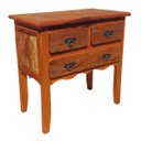 Ver imagem 2 de Mini Cômoda Mesa de Cabeceira Madeira de Demolição Peroba Rosa 3 Gavetas