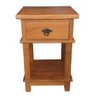 Mesa de Cabeceira 38x38cm em Madeira Maciça de Demolição Peroba Rosa 1 Gaveta e 1 Prateleira - 2