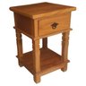 Mesa de Cabeceira 38x38cm em Madeira Maciça de Demolição Peroba Rosa 1 Gaveta e 1 Prateleira - 1