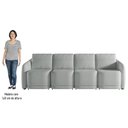 Ver imagem 5 de Sofá Cama Casal para Sala 356cm Polska K04 Bouclê Cinza - Mpozenato