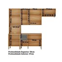Ver imagem 5 de Cozinha Compacta Modulada 4 Peças 11 Portas e Tampo 100% MDF Frisado Itália Yescasa Cinza/Amêndoa/Chumbo