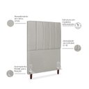 Ver imagem 3 de Cabeceira Estofada Solteiro Carla 90 Cm Linho Cinza C/ Frame