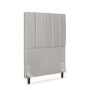 Ver imagem 2 de Cabeceira Estofada Solteiro Carla 90 Cm Linho Cinza C/ Frame