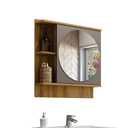 Ver imagem 2 de Armário Espelheira Banheiro Veneza 66cm 1 Porta 2 Nichos