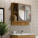 Ver imagem 1 de Armário Espelheira Banheiro Veneza 66cm 1 Porta 2 Nichos