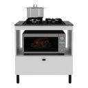 Ver imagem 3 de Balcão Cozinha para Cooktop 4 Bocas e Forno/micro-ondas 75cm 1 Porta Multimóveis Cr20499 Mármore Lun