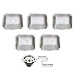 5 Tanque Inox 50x40x23 Aço 304 Fosco Cozinha As Atacado Kit - 1