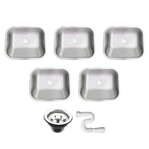 5 Tanque Inox 50x40x23 Aço 304 Fosco Cozinha As Atacado Kit