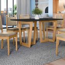 Ver imagem 3 de Conjunto Sala de Jantar Lina em Madeira Maciça 6 Cadeiras Boucle Bege