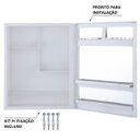 Ver imagem 4 de Armário Banheiro Espelheira Sobrepor e Embutir Branco | 35,1x10,6x44cm | 01 Porta | Astra