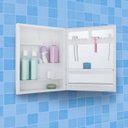 Ver imagem 6 de Armário Banheiro Espelheira Sobrepor e Embutir Branco | 35,1x10,6x44cm | 01 Porta | Astra