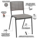 Ver imagem 2 de Cadeira Empilhável Fixa Escritório Multiuso Base Preta Kimi P03 Basalto - Lyam Decor