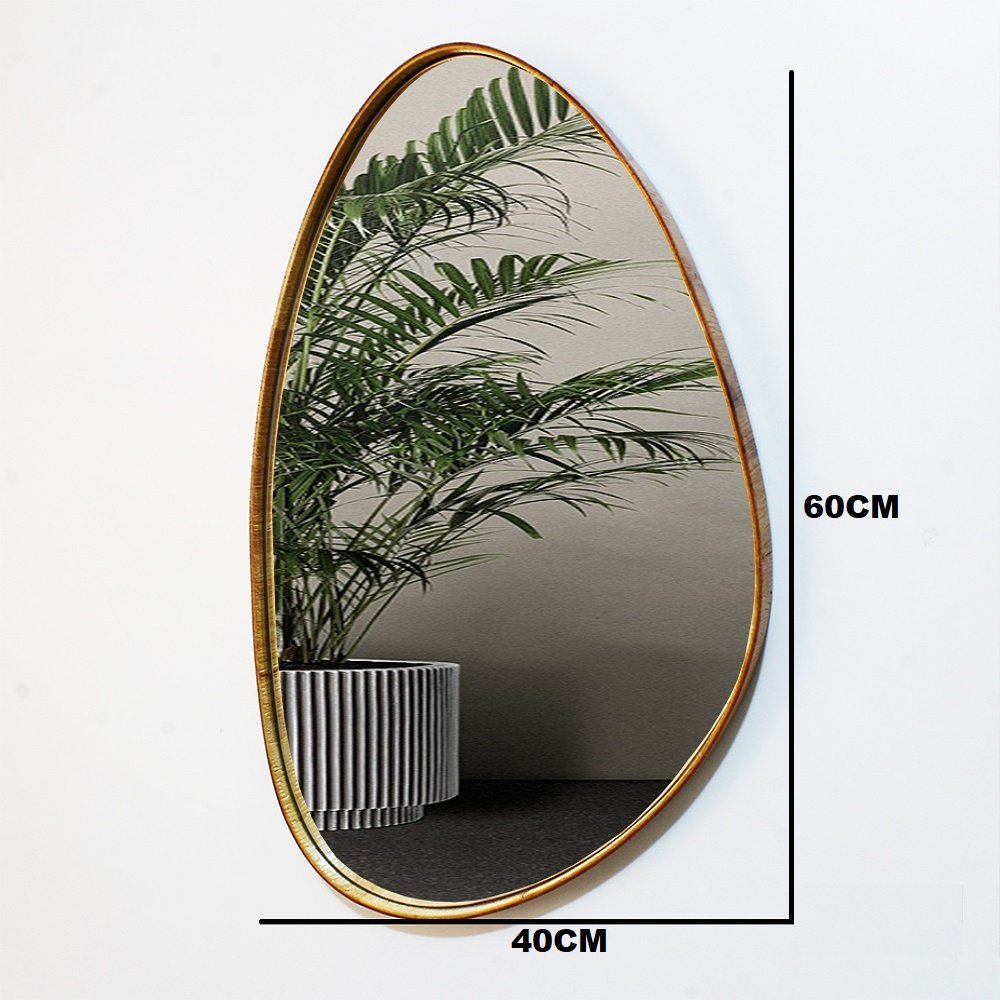 Espelho Decorativo Organico 60x40 com Borda Moldura em Lamina de Madeira - 7